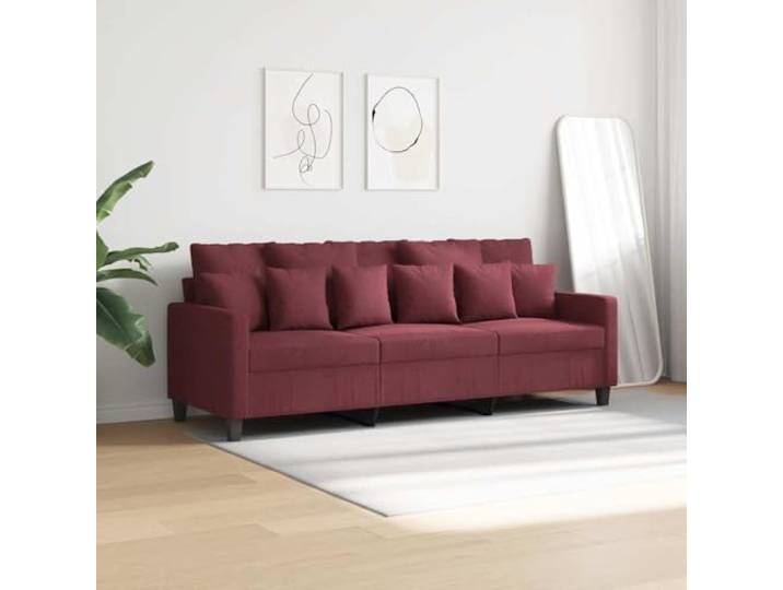 KTHLBRH 3-Sitzer-Sofa, Weinrot, 180 cm, aus Stoff Gestell aus Metall, Füllung aus Schaumstoff, maximale Belastung 110 kg pro Sitz