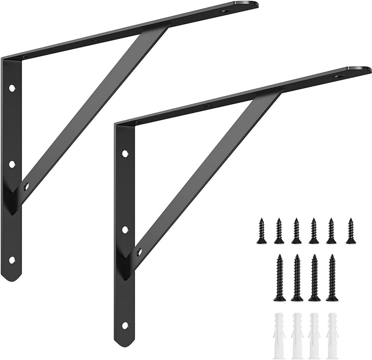 2x Zware Plankdragers Zwart 15cm - 90 Graden L-Beugels voor Zwevende Planken
