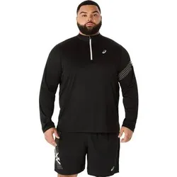 ASICS Herren T-Shirt ICON LS 1/2 ZIP, Größe M in Schwarz Schwarz