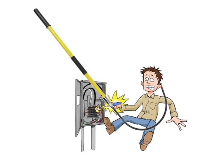 Kommerzieller isolierter elektrischer Haken, tragbares lebensrettendes Werkzeug for Elektriker und Hochspannungssituationen(Yellow,4.9ft)