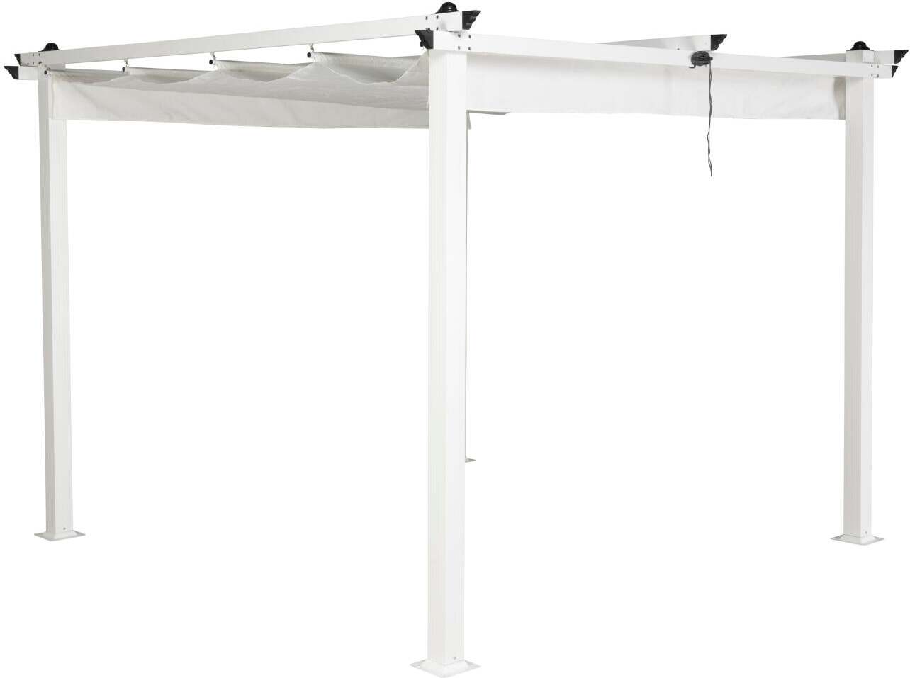 FURNLUX Aussen-pergola Lazio Weiss 295cm / Hauptfarbe: Weiß / Abmessungen: 295 x 295 x 250 cm