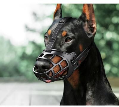 Uplifted Goods Adjustable Reflective Breathable Dog Muzzle black for 45 70kg Dog