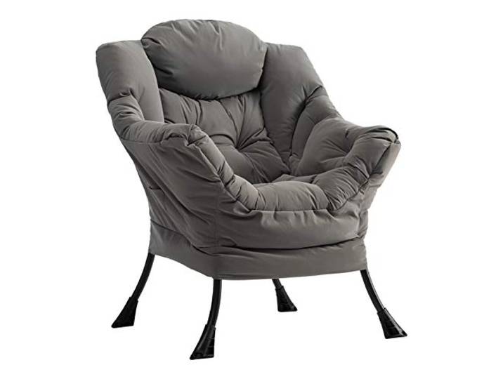 HollyHOME Sessel Wohnzimmer & Schlafzimmer Ohrensessel Relaxsessel Lesesessel Lounge Sessel mit Armlehnen, Grau