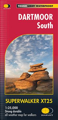 Carte de randonnée - Dartmoor Sud XT25   Harvey Maps - Superwalker maps