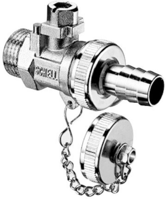 Schell Robinet à boisseau sphérique remplissage/vidange DN 15xG 1/2 AG, capuchon plat, MS, mvc (139540399)