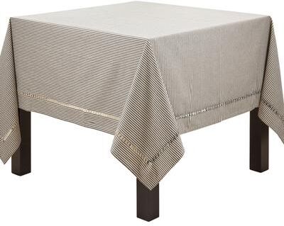Saro Lifestyle Stripe Hemstitch Design Tablecloth