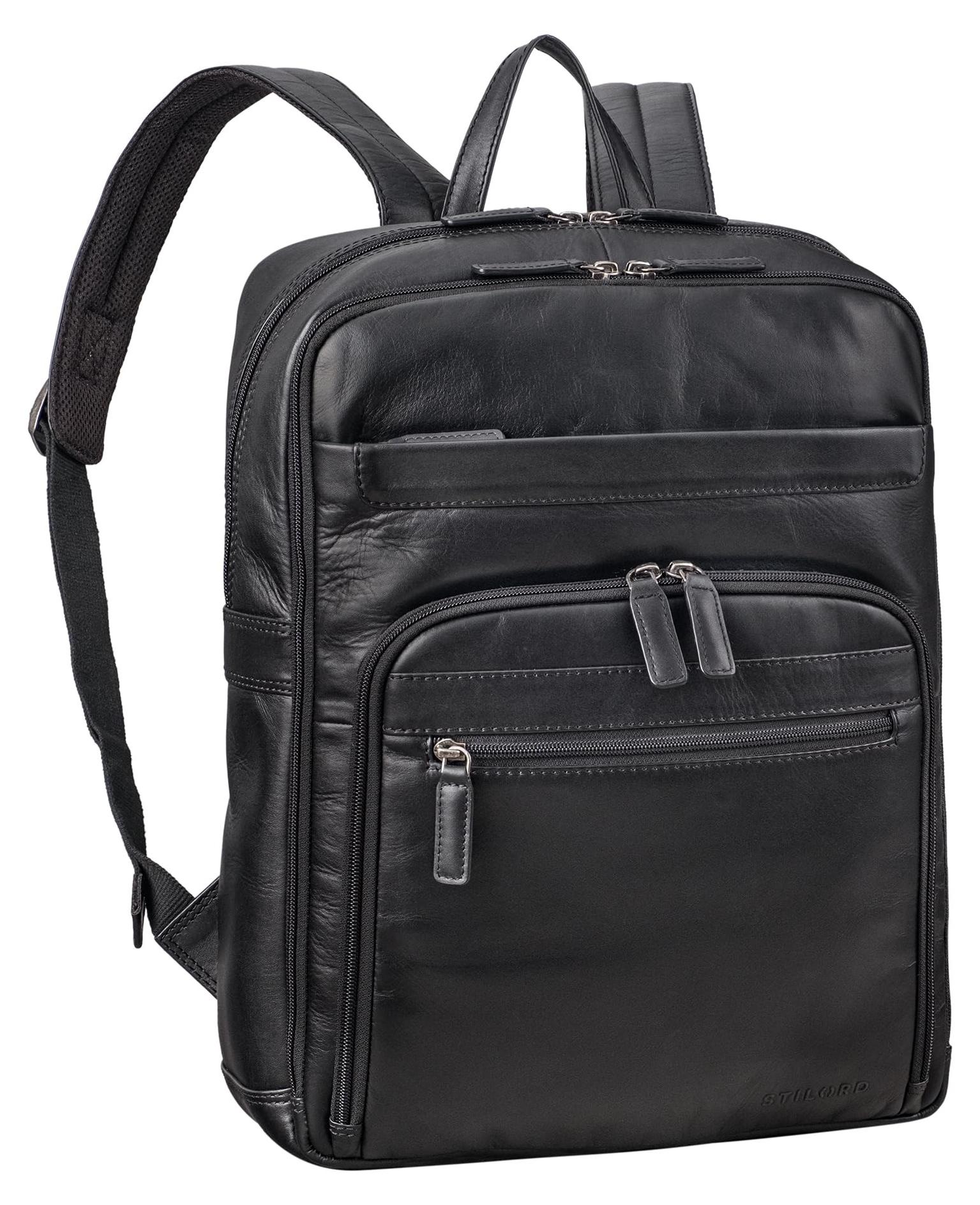 Stilvoller Leder Laptop Rucksack für 16 Zoll