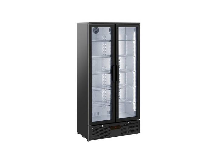 Royal Catering Getränkekühlschrank RC-BC004, 180 cm hoch, 90.5 cm breit, 458 L Kühlschrank für Getränke mit Glastür LED-Beleuchtung schwarz