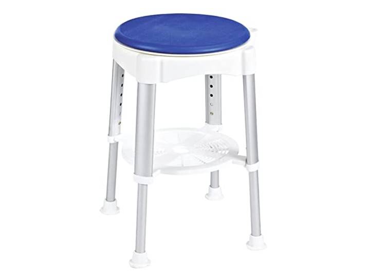 Maximex Chaise de Douche – Bien pensée\, Confortable et conçue pour la Plus Haute sécurité\, polyuréthane Bleu\, 35 x 41\,5-59\,0 x 35 cm