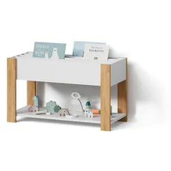 KINDERREGAL Mailo Weiß/Artisan 80 x 46 cm mit Sitzbank