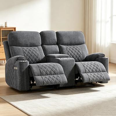EBELLO Power Reclining Sofa Multiple Configurations with Center Console Cup Holders Hidden Storage USB & Type-C Charging Ports