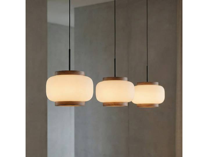 Shiro LED-Hängelampe, 3-fl, höhenverstellbar, Glas - Quitani - Wohnzimmer - Design - Mit Schirm