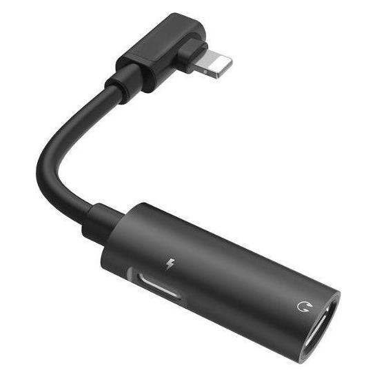 Hoco Dual Lightning Cable Audio Converter To Lightning Headset Plug + Lightning Charger Plug Juodas (Lightning, Lightning) (44545944)