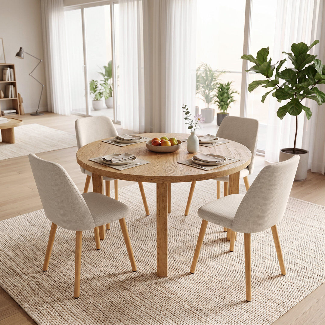 17 Stories 48 cm H Side Chair Beige/Beige 83cm H X 47cm W X 47cm D