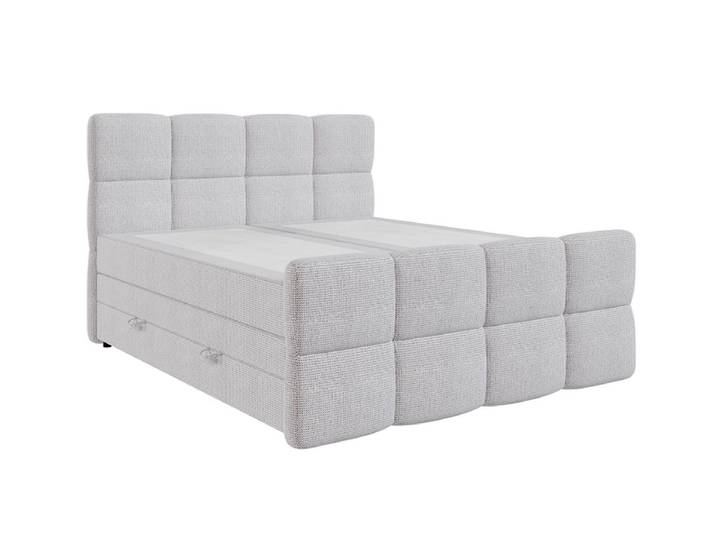 Boxspringbett GELATO hellgrau 160x200cm halbfest