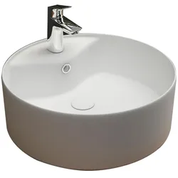 Alpenberger Keramik Aufsatzwaschbecken 40 cm Ø | Nano-Beschichtung für perfekte Hygiene Aufsatz Waschschüssel