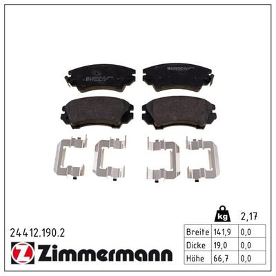 ZIMMERMANN Bremsbelagsatz, Scheibenbremse 24412.190.2 Vorderachse für Opel CHEVROLET (SGM) GM