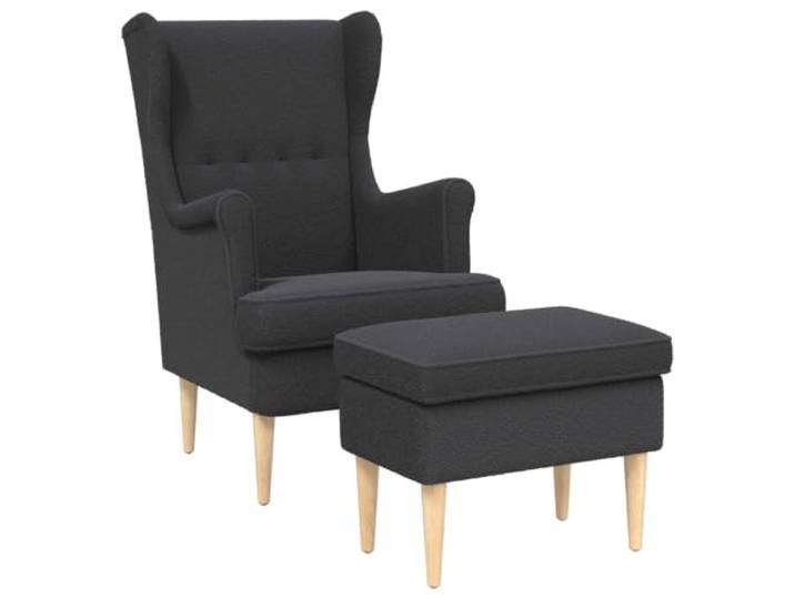PUGYNBK Sessel mit Sitzsack, 2 Stück, dunkelgrau, Bouclé Abnehmbares Kissen Gummiholz 65x79x100cm für Wohnzimmer Schlafzimmer