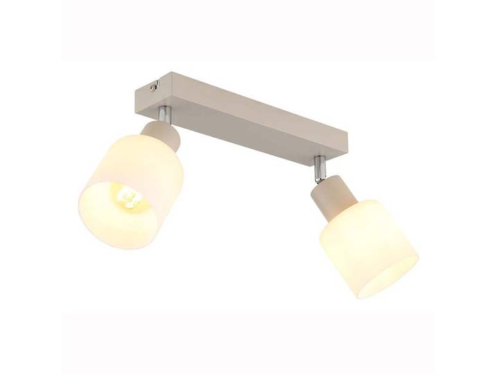 Plafonnier\, Spot\, 2 Ampoules\, Culot E14\, Orientable\, Verre Opale Sablé