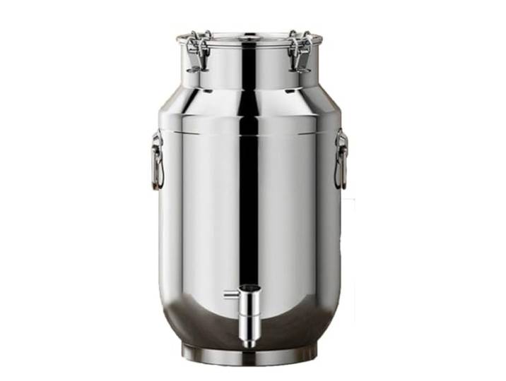 aliooila Edelstahl kanister 50l mit hahn olivenöl Milk can with lid Edelstahl-milchkanne mit Deckel transportkanne mit spannverschluss und gummidichtung(Capacity,50L)