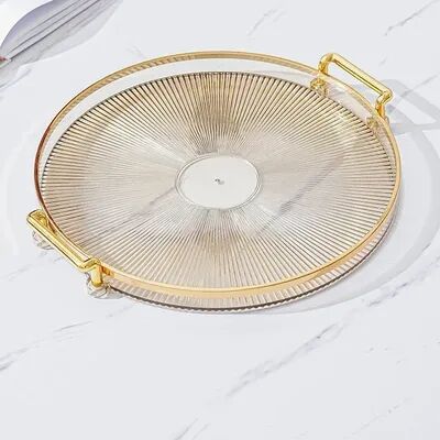 Friendly Fresh Finds Round Acrylic Storage Tray For Coffee Table & Tea Cup Organization Elegant Home Decor Tray For Aromatherapy & Tea Cups amber