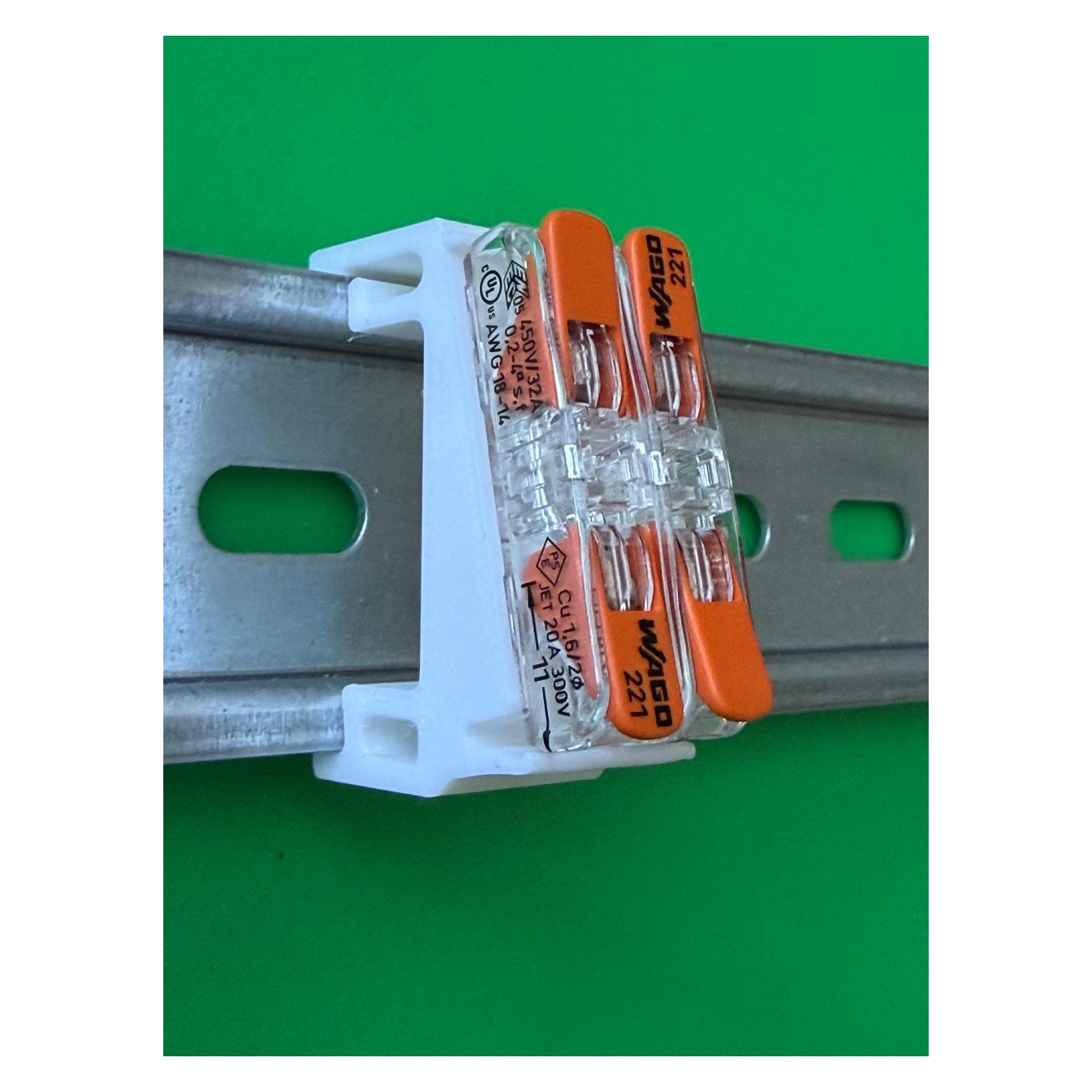 Soixx Hutschienenhalter XWD für WAGO 2x 221-2411 DIN Rail 35 mm Hutschiene Halter Weiss (Diverse) (69852407)