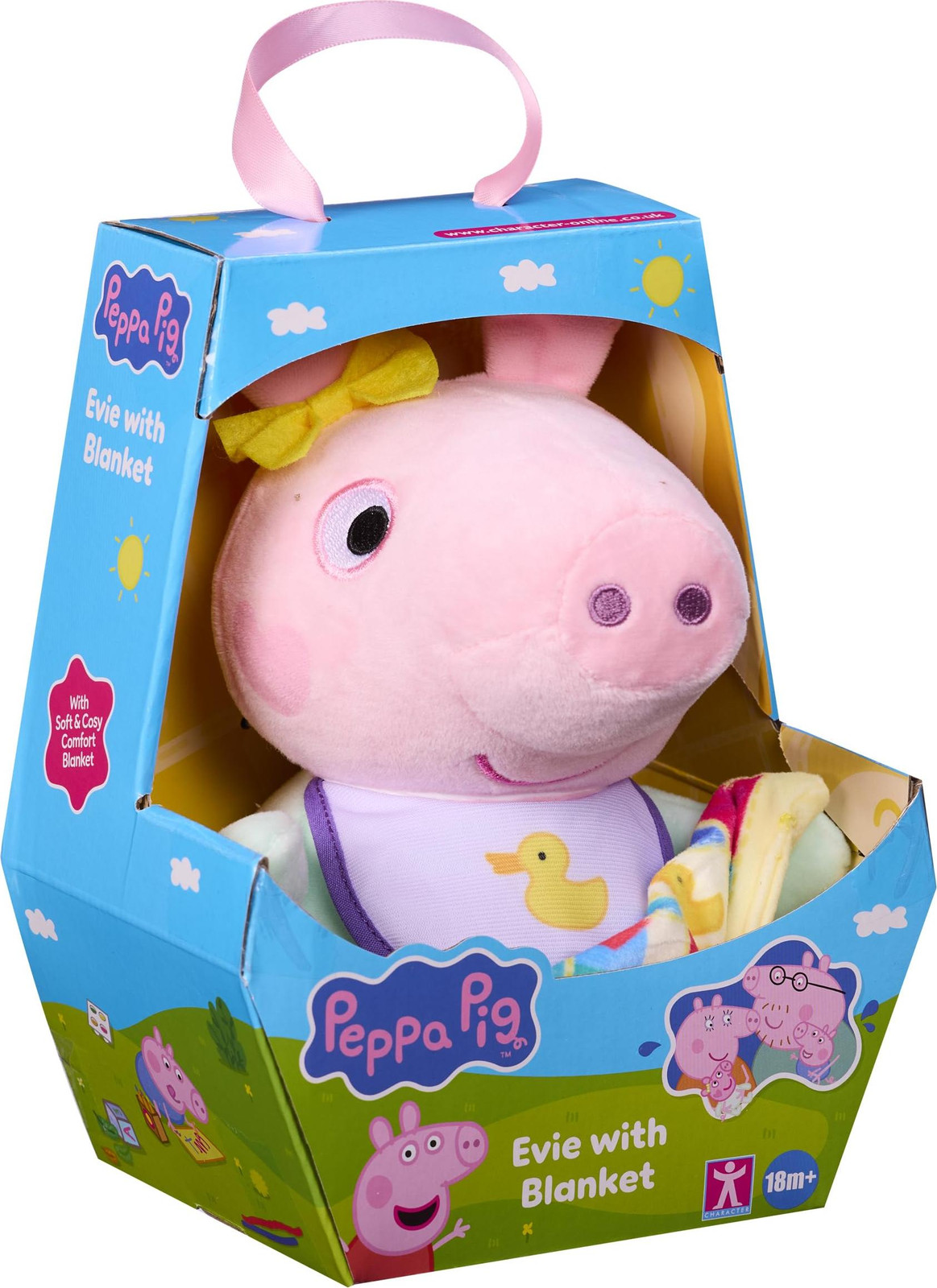 Chillfactor Peppa Pig Evie knuffel met dekentje - Pluche speelgoed
