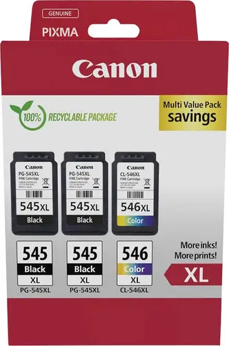 Canon Druckerpatrone PG-545XL+CL-546XL Original 3er-Pack Schwarz, Schwarz, Color 8286B013