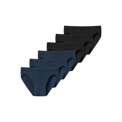 Slip UNCOVER BY SCHIESSER "Slip UNCOVER Cotton 6PACK Supermini 6er Pack", Herren, Gr. 3XL, bunt (schwarz, dunkelblau), Obermaterial: 95% Baumwolle CO. 5% Elasthan EL., Unterhosen Slip