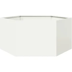 Helloshop26 - Sechseckiger Pflanzkasten/Hochbeet für Pflanzen Blumen Terrasse Garten 104 x 90 x 45 cm weißer Stahl 02_0038631