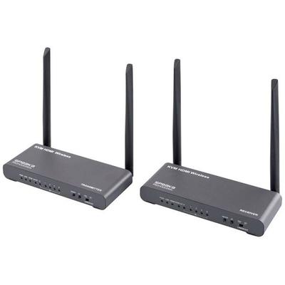 SpeaKa Professional SP-HDE-620 HDMI-Funkübertragung (Set) 100 m 5 GHz 3840 x 2160 Pixel KVM-Funktion (Tastatur, Bildschirm, Maus), mit Loop-Funktion