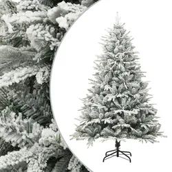 vidaXL Künstlicher Weihnachtsbaum Beschneit Grün 240 cm PVC PE