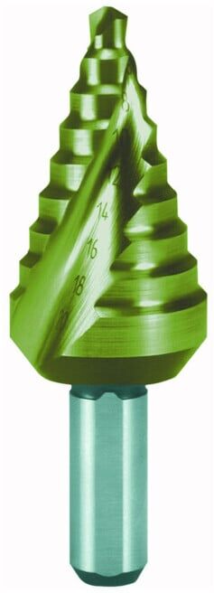 Foret étagé.4-20mm HSS TiN rainure hélicoïdale RUKO (101062T/RUKO)