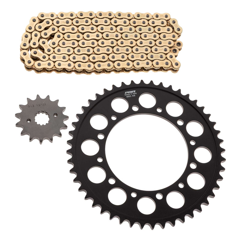 Kit chaîne EK/PBR 15x48-110m chaîne 530 SRX2 or couronne acier Yamah