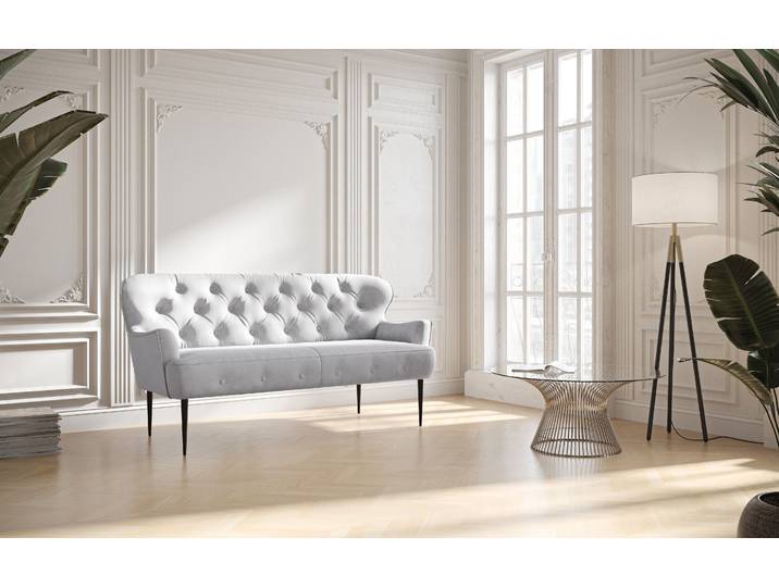 2,5-Sitzer OTTO HOME Amber , silber, B:173cm H:97cm T:87cm, 90% Polyester, 10% Polyamid, Sofas, mit Knopfheftung,in verschieden Stoffarten