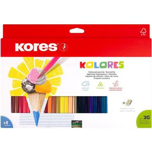 Kores Buntstifte KOLORES, BB93336, farbig sortiert, inklusive Spitzer, 36 Stück