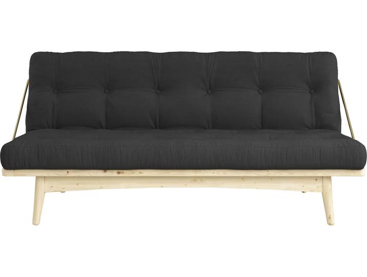 Schlafsofa, Baumwollmix, Dunkelgrau, 190×130 cm, Klappbar, Modern, Karup