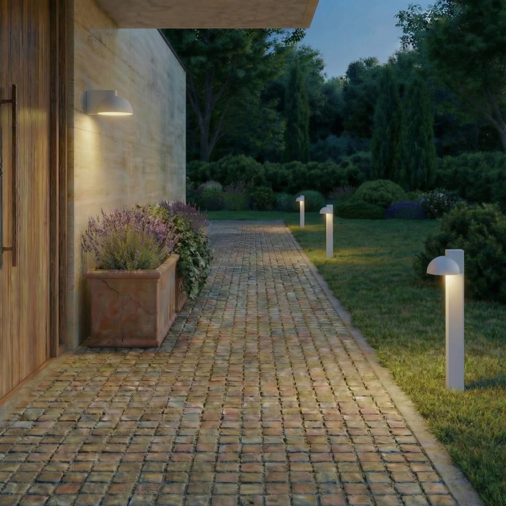 Lucande Luminaire extérieur en métal gris Gris 21x78x16cm