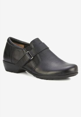 Extra Wide Width Women's Eliot Flat by Ros Hommerson in Black Leather (Size 6 WW)