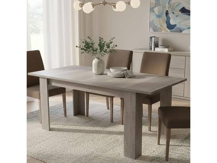 Dmora Ausziehbarer Esstisch, Ausziehbare Konsole, Moderner Tisch mit Auszug, 160 / 220x88h80 cm, Eichenfarbe