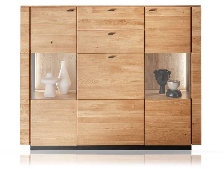 NATANO Highboard II, Material Massivholz, Wildeiche geölt