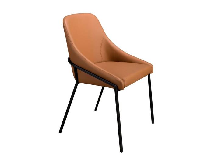Chaise en similicuir orange