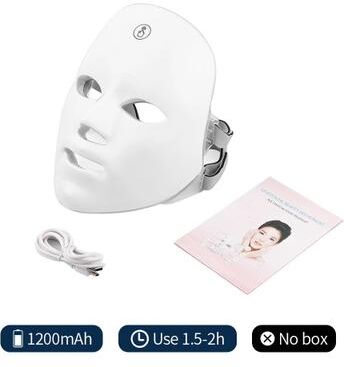 Inspired Living Wireless 7 Color LED Face Mask For Red Light Therapy Anti Aging Facial Skin Rejuvenation c