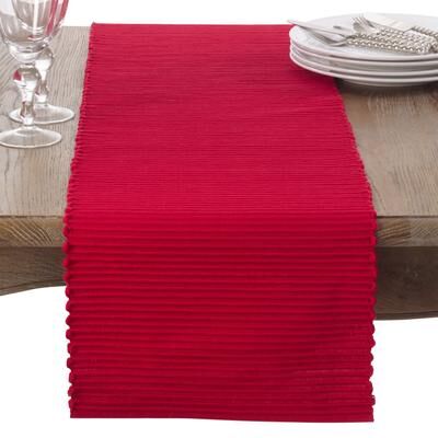Saro Lifestyle Cotton Mattor Ribbed Table Runner