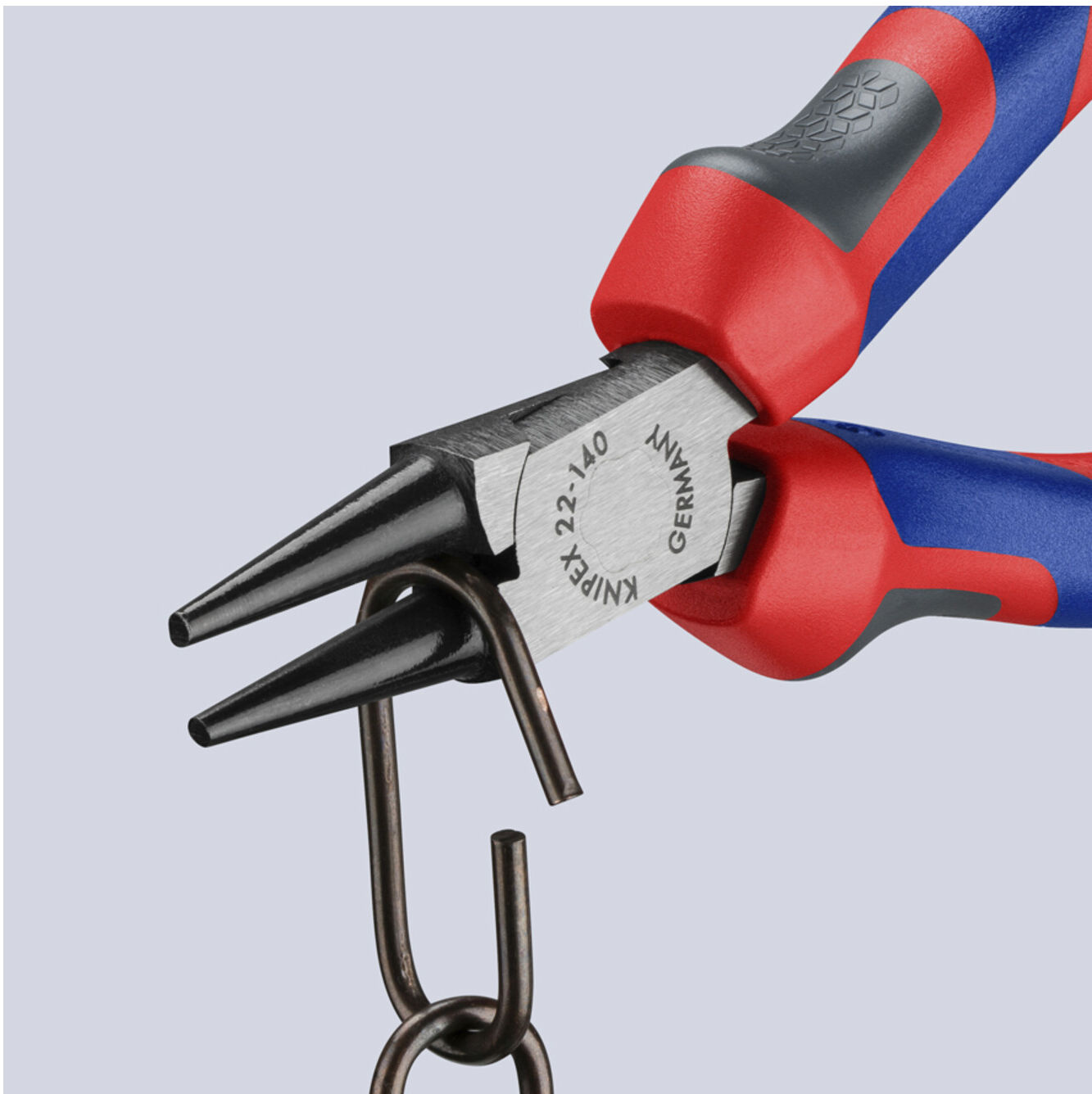 KNIPEX 22 02 140 Rundzange mit Comfort-Griffen schwarz atramentiert 140 mm)