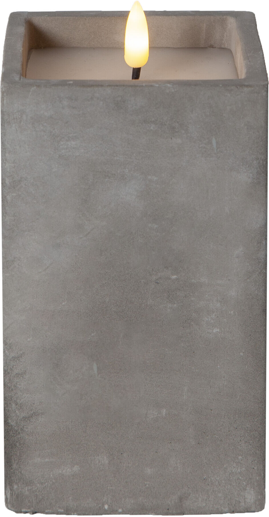 Star LED-Wachskerze 061-39 flackernd grau 8,5 x 16,5 cm)