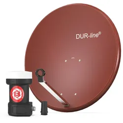 DUR-line MDA 80 Rot - Sat-Komplettanlage mit Single LNB