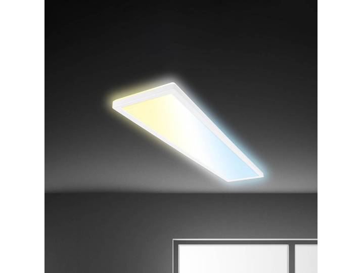 Briloner LED Deckenlampe Tava CCT, dimmbar, weiß / opal, für Arbeitszimmer / Büro, Kunststoff, LED Deckenleuchte