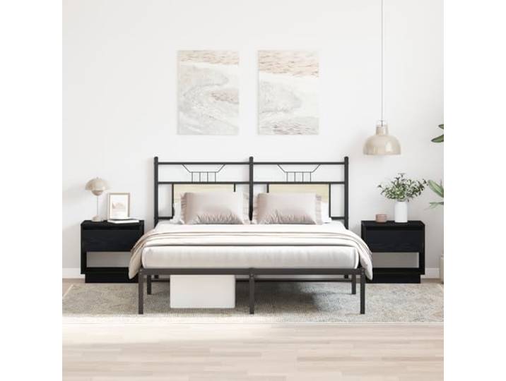 HEFZGDB Nachttische 2 STK. Schwarz Eiche 45x34x49 cm Holzwerkstoff mit Stauraum und minimalistischem Design für Schlafzimmer