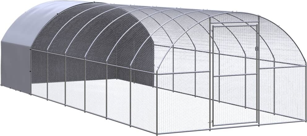 Outdoor-Hühnerstall 3x8x2 m Verzinkter Stahl
